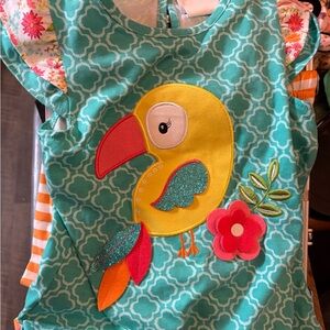 Rare Editions Teal and Yellow Parrot Kids Matching Set